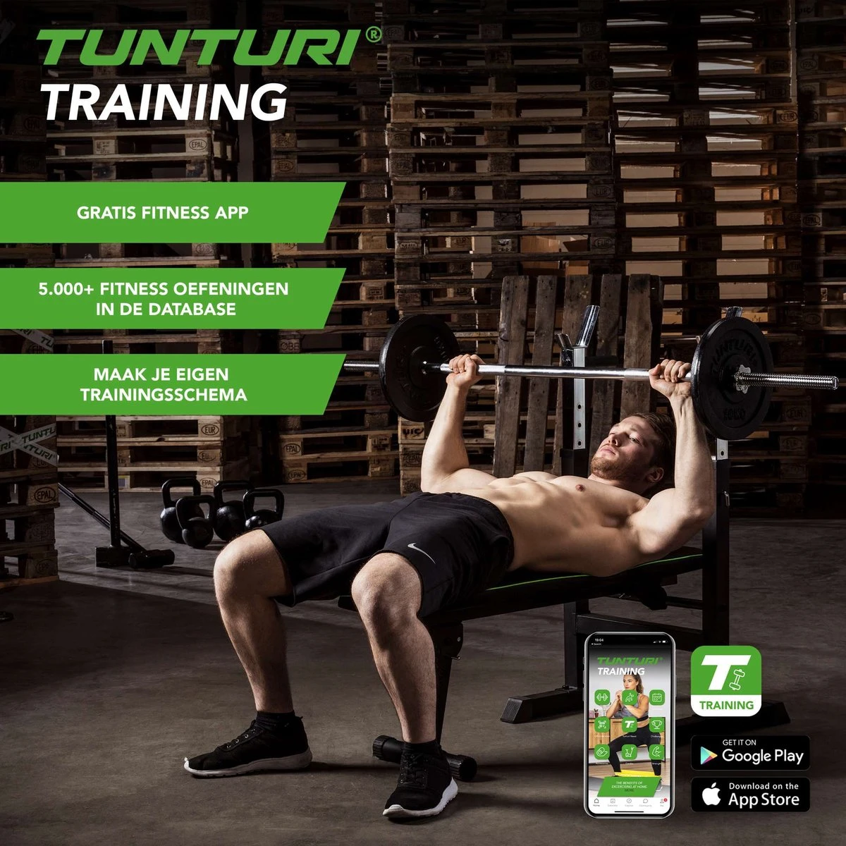 Tunturi WB20 Halterbank - Fitnessbank - Trainingsbank - Utility Bench - Opklapbaar - Bankdrukbank - Kleur: Zwart 6 Tunturi WB20 Halterbank - Fitnessbank - Trainingsbank - Utility Bench - Opklapbaar - Bankdrukbank - Kleur: Zwart - Afbeelding 4