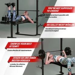 Physionics - Multifunctionele Halterbank - Butterfly Oefening, Sit-ups - Krachttraining - Training Benen - Verstelbare Rugleuning In 4 Standen, Maximum Draagvermogen 255kg - Zwart -Fit Gear Verkoop 1200x1200 998