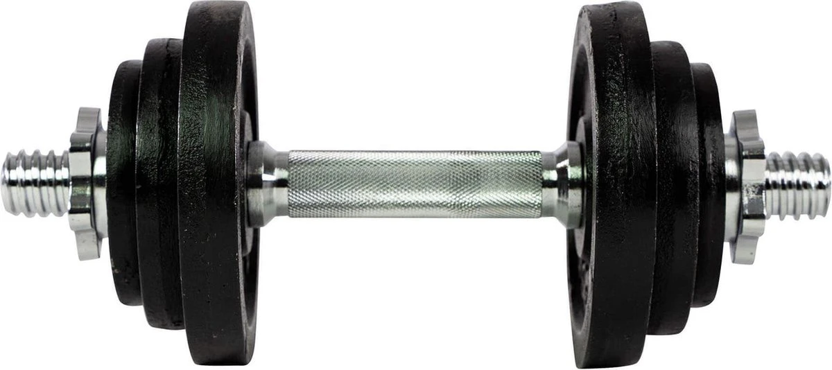 RS Sports Dumbellset - Halterset Met Gewichten - Totaal 20 Kg - 2 Stangen - Zwart 4 RS Sports Dumbellset - Halterset Met Gewichten - Totaal 20 Kg - 2 Stangen - Zwart - Afbeelding 2