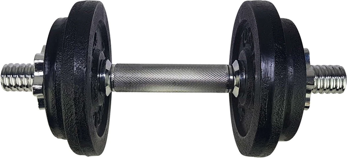 Tunturi Gewichten Gietijzer Totaal 10kg - Halterset Met Schroefsluiting - Dumbbell Set - 1 Halterstang - 30mm - Incl. Gratis Fitness App 12 Tunturi Gewichten Gietijzer Totaal 10kg - Halterset Met Schroefsluiting - Dumbbell Set - 1 Halterstang - 30mm - Incl. Gratis Fitness App - Afbeelding 10