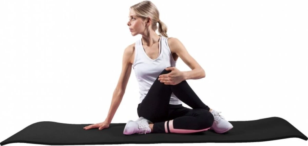 Gorilla Sports Yogamat Deluxe (190 X 100 X 1,5 Cm) - Yoga Mat - Zwart 4 Gorilla Sports Yogamat Deluxe (190 X 100 X 1,5 Cm) - Yoga Mat - Zwart - Afbeelding 2