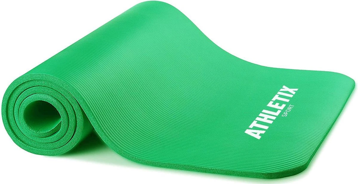Athletix® Premium NBR Fitnessmat - Yogamat - 183 X 61 X 1.5 Cm - Met Draagriem En Draagtas - Groen 8 Athletix® Premium NBR Fitnessmat - Yogamat - 183 X 61 X 1.5 Cm - Met Draagriem En Draagtas - Groen - Afbeelding 6