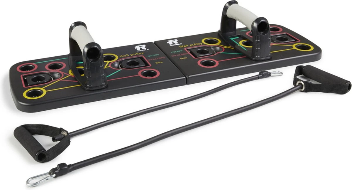Rebblo - Push-up Board - Thuis Sporten - Bicep, Rug, Schouder En Tricep - Anti-slip - Weerstandsbanden - Griphendels 5 Rebblo - Push-up Board - Thuis Sporten - Bicep, Rug, Schouder En Tricep - Anti-slip - Weerstandsbanden - Griphendels - Afbeelding 3