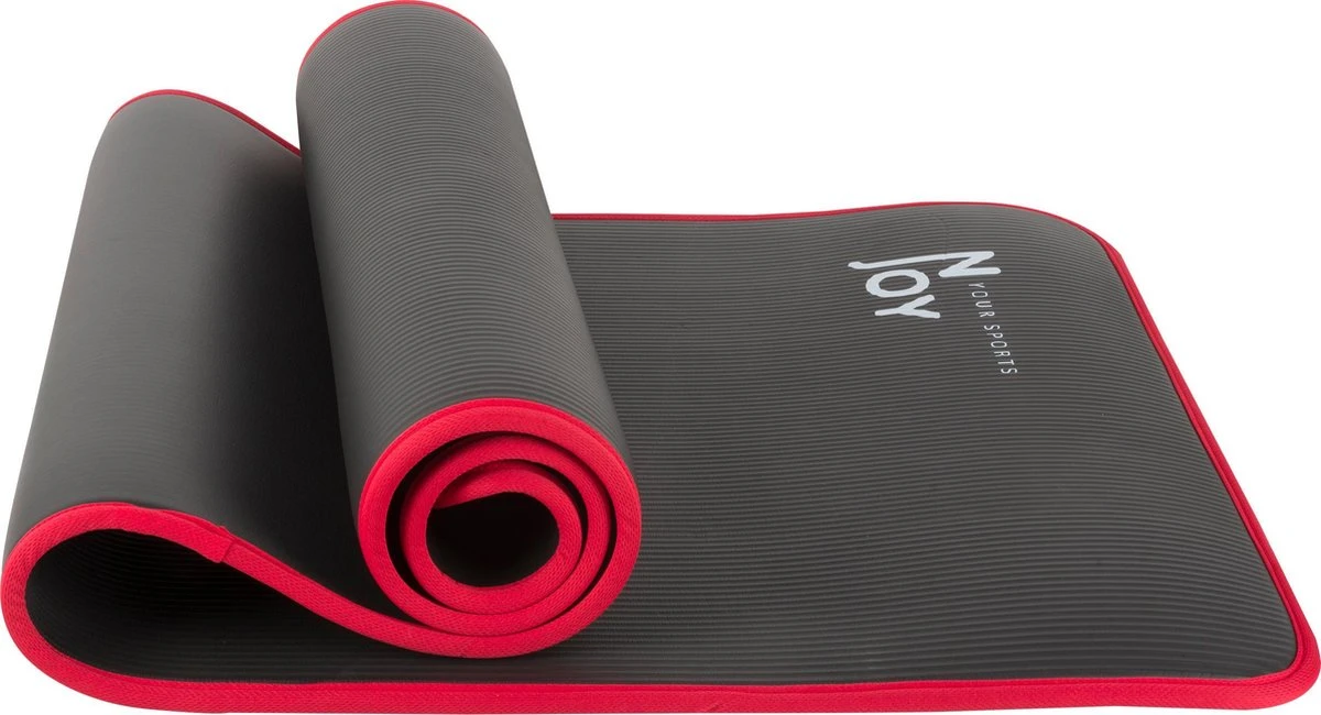 Njoy Your Sports Sportmat - Yogamat - Fitness Mat - Fitnessmat Voor Thuis - Extra Dikke Sportmat - Zachtschuim - Antislip - Zwart/Rood - 185 X 61cm 3 Njoy Your Sports Sportmat - Yogamat - Fitness Mat - Fitnessmat Voor Thuis - Extra Dikke Sportmat - Zachtschuim - Antislip - Zwart/Rood - 185 X 61cm