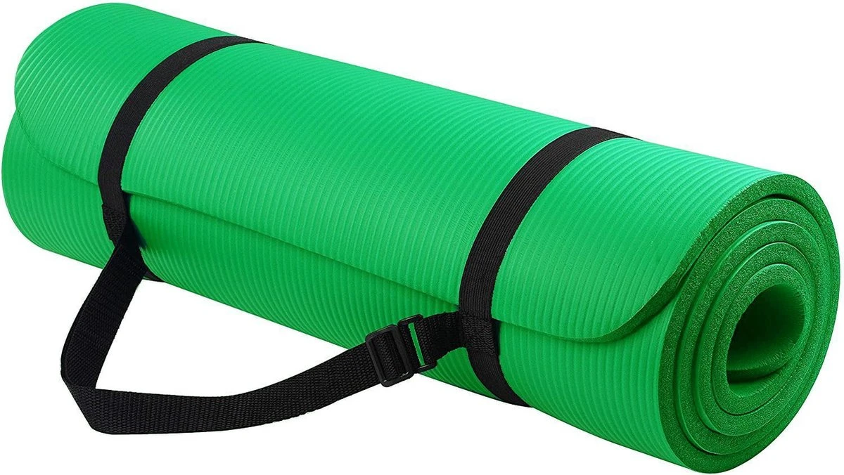 Athletix® Premium NBR Fitnessmat - Yogamat - 183 X 61 X 1.5 Cm - Met Draagriem En Draagtas - Groen 9 Athletix® Premium NBR Fitnessmat - Yogamat - 183 X 61 X 1.5 Cm - Met Draagriem En Draagtas - Groen - Afbeelding 7