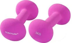 Tunturi Dumbbell Set - 2 X 3,0 Kg - Neopreen - Fluor Paars - Incl. Gratis Fitness App -Fit Gear Verkoop 1200x707 1