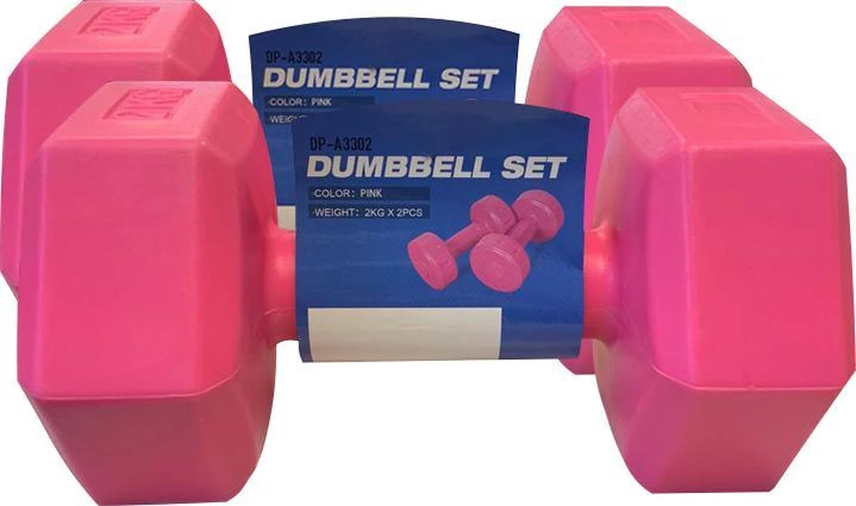 Merkloos Dumbbells - Set Van 2x 2kg - Roze 8 Merkloos Dumbbells - Set Van 2x 2kg - Roze - Afbeelding 6