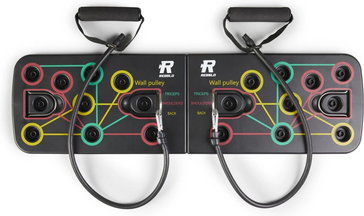 Rebblo - Push-up Board - Thuis Sporten - Bicep, Rug, Schouder En Tricep - Anti-slip - Weerstandsbanden - Griphendels 7 Rebblo - Push-up Board - Thuis Sporten - Bicep, Rug, Schouder En Tricep - Anti-slip - Weerstandsbanden - Griphendels - Afbeelding 5