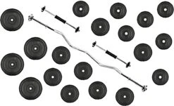 Fitness Trainer - Pull Up Toren - Dip Station – Push Up Bar - Dip Rack Halterbank Inc. 50 Kg GEWICHTEN + Sportbank Fitnessbank + Halterschijven + 3 Halterstangen - Multifunctioneel - Volledig Instelbaar - Opklapbaar -Fit Gear Verkoop 1200x734 4