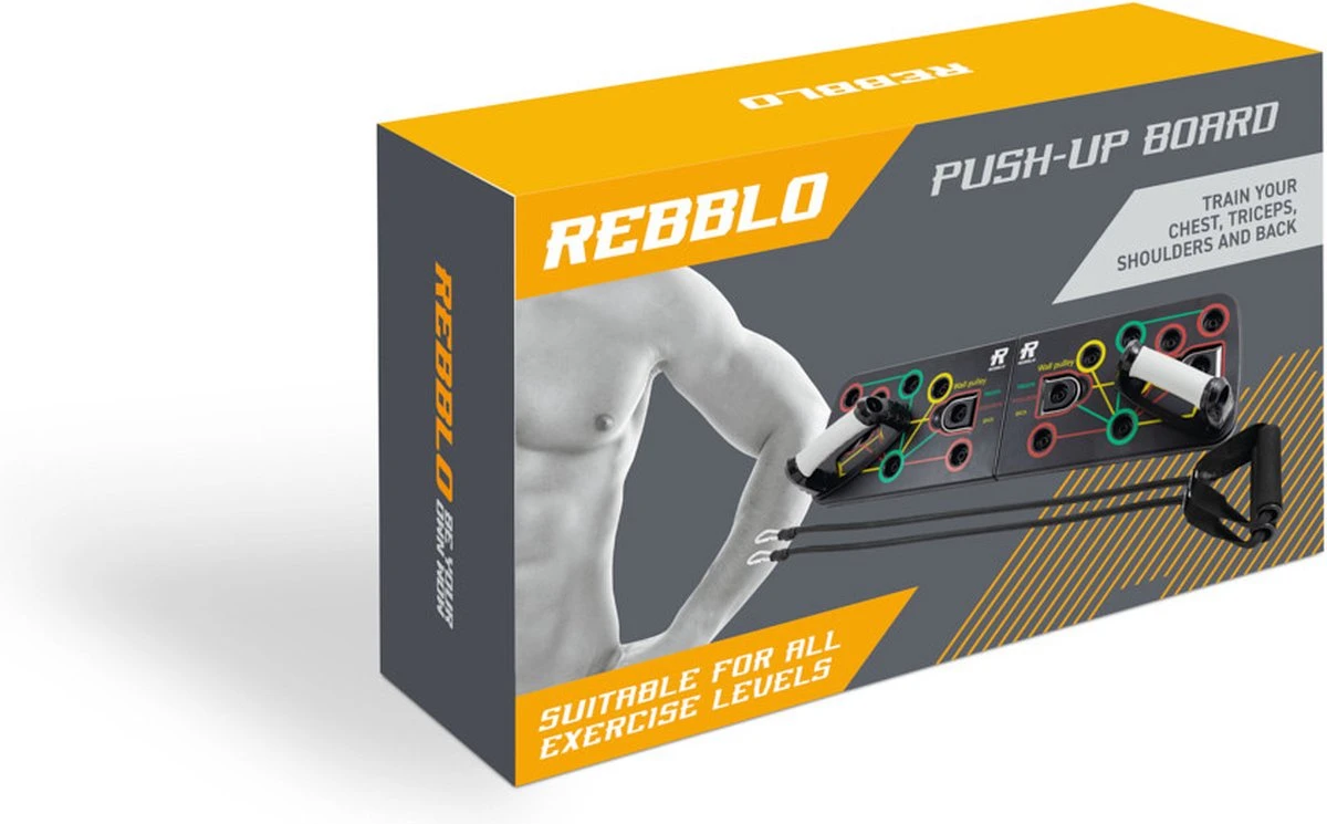 Rebblo - Push-up Board - Thuis Sporten - Bicep, Rug, Schouder En Tricep - Anti-slip - Weerstandsbanden - Griphendels 10 Rebblo - Push-up Board - Thuis Sporten - Bicep, Rug, Schouder En Tricep - Anti-slip - Weerstandsbanden - Griphendels - Afbeelding 8