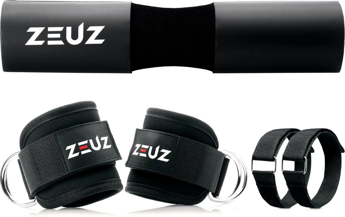 ZEUZ® Barbell Pad & 2 Stuks Enkelband Straps Fitness Set – Ankle Cuff Strap & Nekbeschermer – Zwart 3 ZEUZ® Barbell Pad & 2 Stuks Enkelband Straps Fitness Set – Ankle Cuff Strap & Nekbeschermer – Zwart