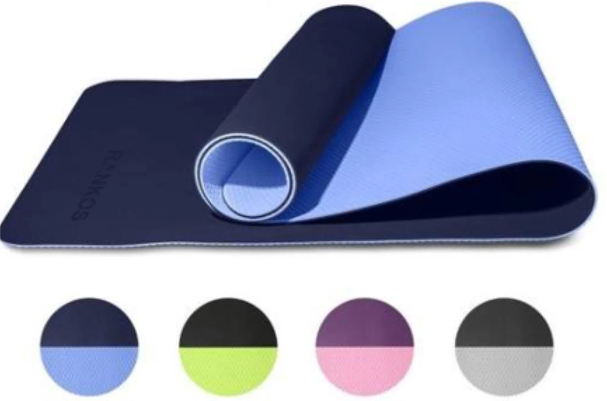 Rankos Sport Fitnessmat – 183 Cm X 61 Cm X 0.6 Cm – Blauw – Yoga Mat - Sport Mat - Inclusief Draagriem – Hoogwaardige Kwaliteit Trainingsmat - Anti Slip Mat - 100% Huidvriendelijk & Duurzaam 3 Rankos Sport Fitnessmat – 183 Cm X 61 Cm X 0.6 Cm – Blauw – Yoga Mat - Sport Mat - Inclusief Draagriem – Hoogwaardige Kwaliteit Trainingsmat - Anti Slip Mat - 100% Huidvriendelijk & Duurzaam