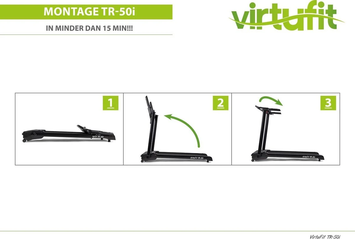 VirtuFit Totally Foldable TR-50i Loopband - Inklapbaar - Fitness - 99% Voorgemonteerd 13 VirtuFit Totally Foldable TR-50i Loopband - Inklapbaar - Fitness - 99% Voorgemonteerd - Afbeelding 11