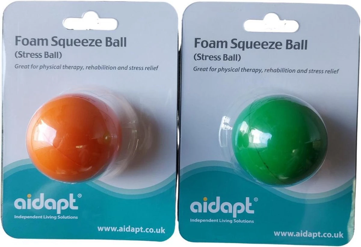 Aidapt Stressbal Set Van 2 - Groen & Oranje - Voor Hand, Pols En Onderarmoefeningen - 5cm Diameter - Knijpballetje 9 Aidapt Stressbal Set Van 2 - Groen & Oranje - Voor Hand, Pols En Onderarmoefeningen - 5cm Diameter - Knijpballetje - Afbeelding 7