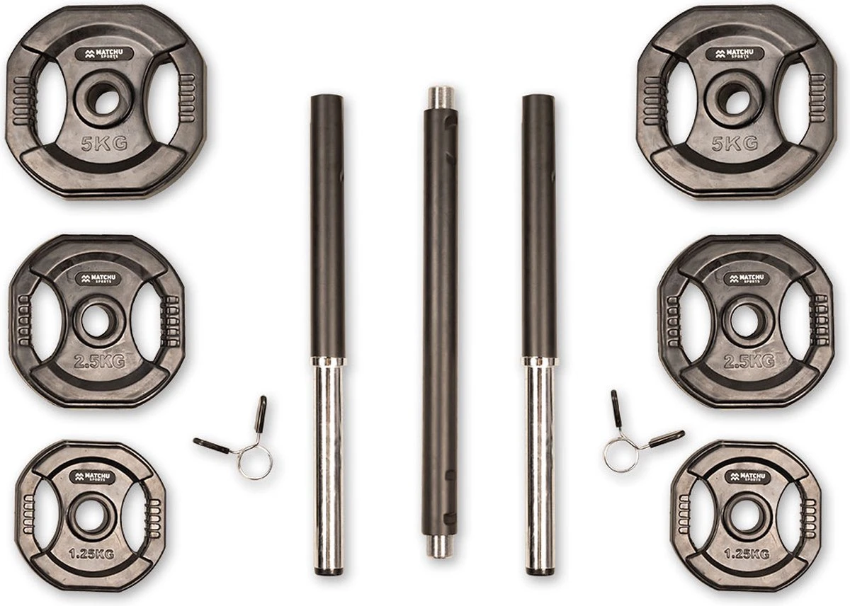 Matchu Sports - Bodypump Set - 20 Kg - Body Pump Set - Halter Bodypump - Metalen Gewichten Omhuld Met Rubber - Premium Kwaliteit 6 Matchu Sports - Bodypump Set - 20 Kg - Body Pump Set - Halter Bodypump - Metalen Gewichten Omhuld Met Rubber - Premium Kwaliteit - Afbeelding 4