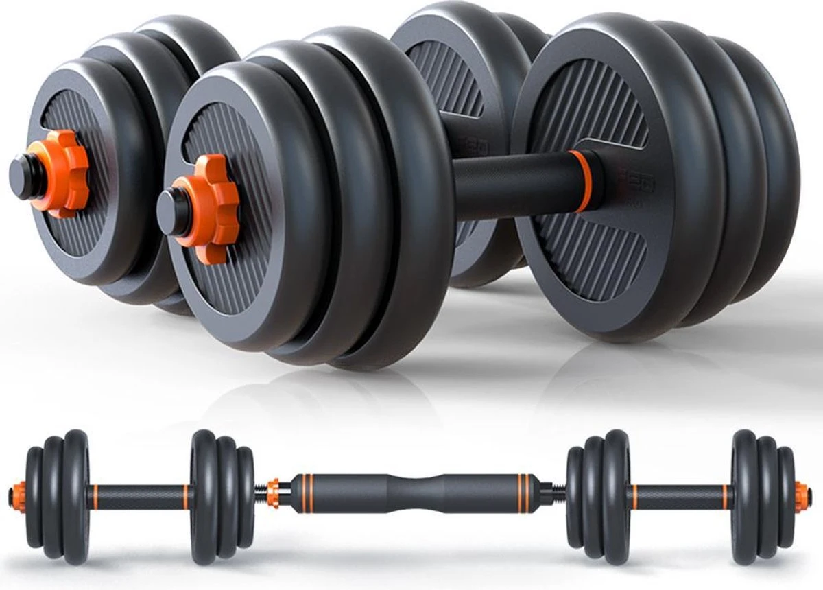 Active Panther Dumbbell Set 40 Kg - Zwart/Oranje Verstelbare Halter, Dumbbell & Kettlebell Stang 40 Kg Totaal 4 Active Panther Dumbbell Set 40 Kg - Zwart/Oranje Verstelbare Halter, Dumbbell & Kettlebell Stang 40 Kg Totaal - Afbeelding 2