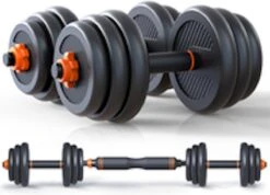 Dumbells Set 30kg | Halterset | Verstelbaar | Inclusief Stang - Dumbells Set - Halterset - Fitness Gewicht