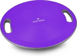 Navaris Anti-slip Balansbord Voor Evenwichtstraining - Balanstrainer - Wiebelbord - Voor Beginners En Professionals - Diameter 40cm - Lila