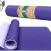 Dralegend Antislip Yogamat - Donkerpaars - Met Blaadjes Print , Gemaakt Van TPE Met Extra Dik (6mm) - Sportmat Fitness Mat Duurzaam Lichtpaars- Hypoallergene Yoga Mat Met Draagband - 183 Cm X 61 Cm X 0,6 Cm -Fit Gear Verkoop 1200x870 2