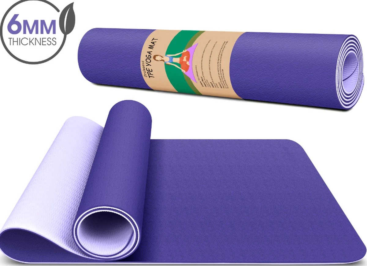 Dralegend Antislip Yogamat - Donkerpaars - Met Blaadjes Print , Gemaakt Van TPE Met Extra Dik (6mm) - Sportmat Fitness Mat Duurzaam Lichtpaars- Hypoallergene Yoga Mat Met Draagband - 183 Cm X 61 Cm X 0,6 Cm 3 Dralegend Antislip Yogamat - Donkerpaars - Met Blaadjes Print , Gemaakt Van TPE Met Extra Dik (6mm) - Sportmat Fitness Mat Duurzaam Lichtpaars- Hypoallergene Yoga Mat Met Draagband - 183 Cm X 61 Cm X 0,6 Cm