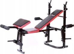 Halterbank INC. 50 Kg GEWICHTEN - Sportbank - Fitnessbank + Halterschijven + 1 Halterstang + 2 Dumbbells - Multifunctioneel - Volledig Instelbaar - Opklapbaar -Fit Gear Verkoop 1200x874