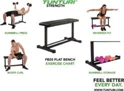 Tunturi FB20 Vlakke Halterbank - Flat Bench - Fitnessbank - Trainingsbank -Fit Gear Verkoop 1200x884