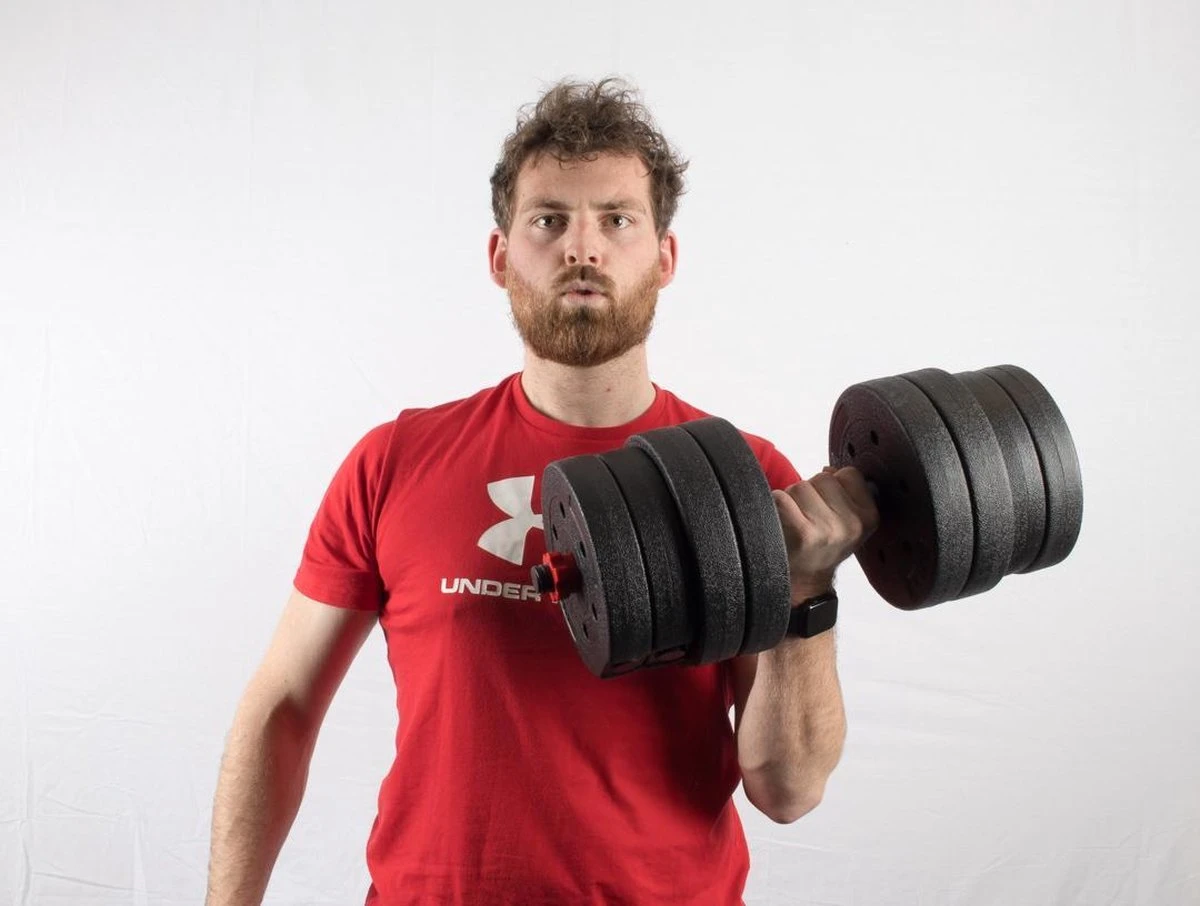 Dumbbellset 25 Kg Met Halterstang - Dumbbells Verstelbaar - Halterset - Fitness Gewichten Set - Rood/zwart 9 Dumbbellset 25 Kg Met Halterstang - Dumbbells Verstelbaar - Halterset - Fitness Gewichten Set - Rood/zwart - Afbeelding 7