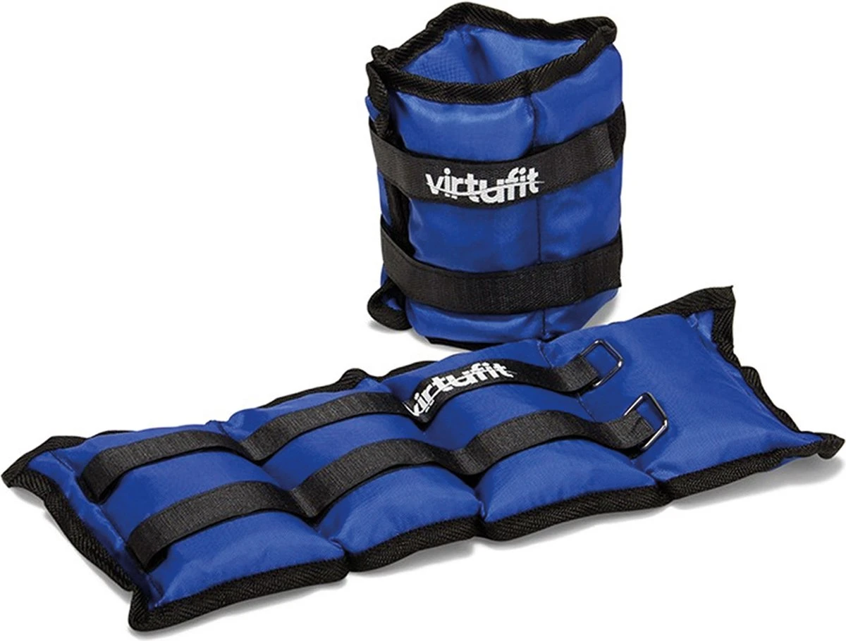 Enkelgewichten En Polsgewichten - VirtuFit Verstelbare Gewichten - 2 X 2 Kg - Nylon - Blauw 3 Enkelgewichten En Polsgewichten - VirtuFit Verstelbare Gewichten - 2 X 2 Kg - Nylon - Blauw