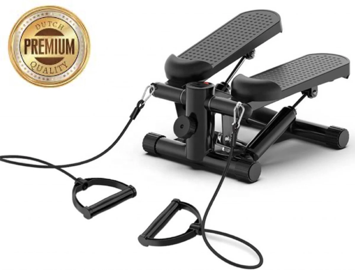 Stepper - 2-in-1 Verstelbare Weerstand - Computer - 2 Weerstandskabels - Zwart - Mini Stepper - Aerobic Stepper 3 Stepper - 2-in-1 Verstelbare Weerstand - Computer - 2 Weerstandskabels - Zwart - Mini Stepper - Aerobic Stepper
