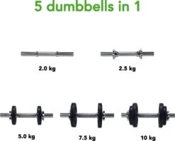 Tunturi Gewichten Gietijzer Totaal 10kg - Halterset Met Schroefsluiting - Dumbbell Set - 1 Halterstang - 30mm - Incl. Gratis Fitness App 17 Tunturi Gewichten Gietijzer Totaal 10kg - Halterset Met Schroefsluiting - Dumbbell Set - 1 Halterstang - 30mm - Incl. Gratis Fitness App -Fit Gear Verkoop 1200x960 4