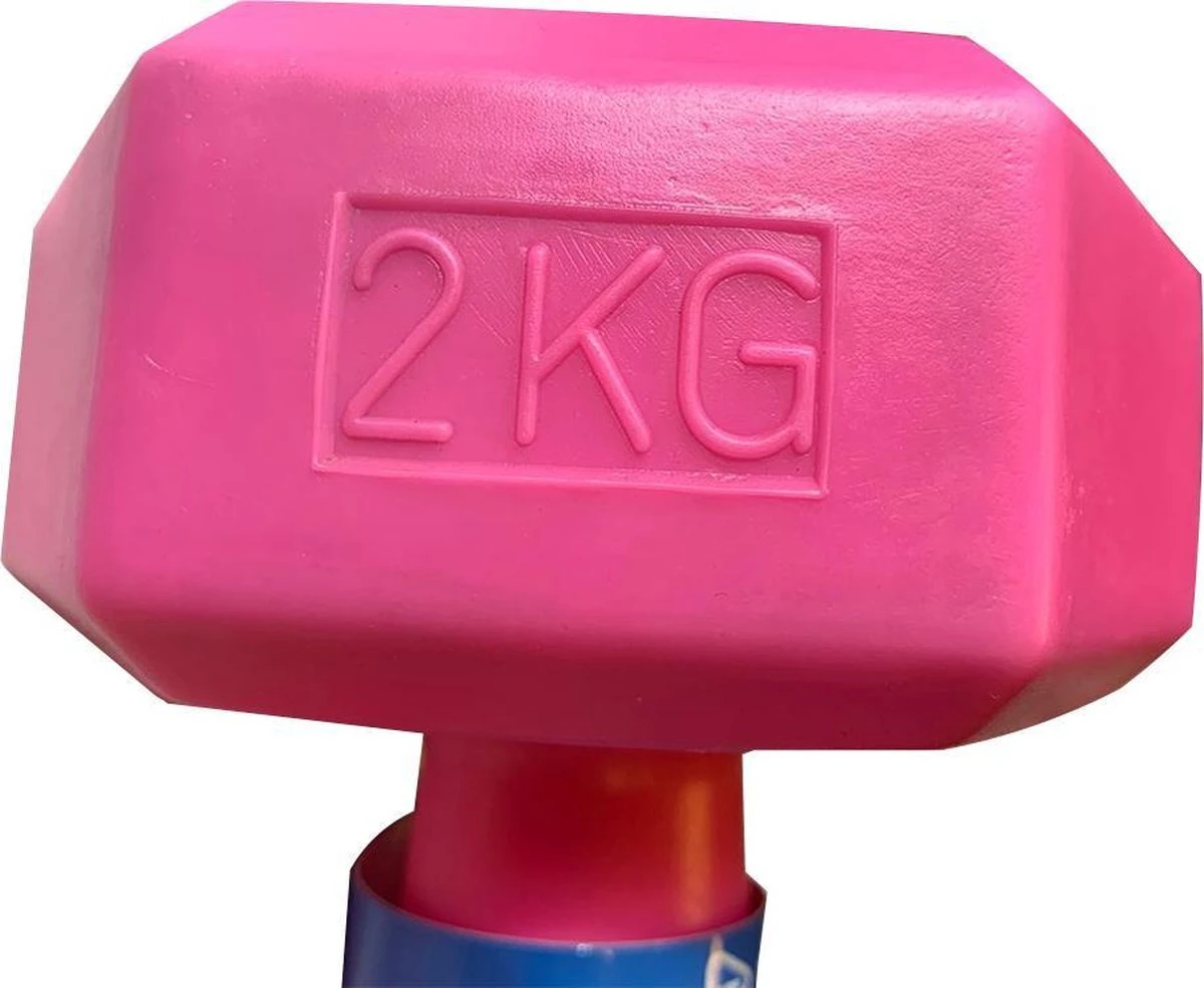 Merkloos Dumbbells - Set Van 2x 2kg - Roze 6 Merkloos Dumbbells - Set Van 2x 2kg - Roze - Afbeelding 4