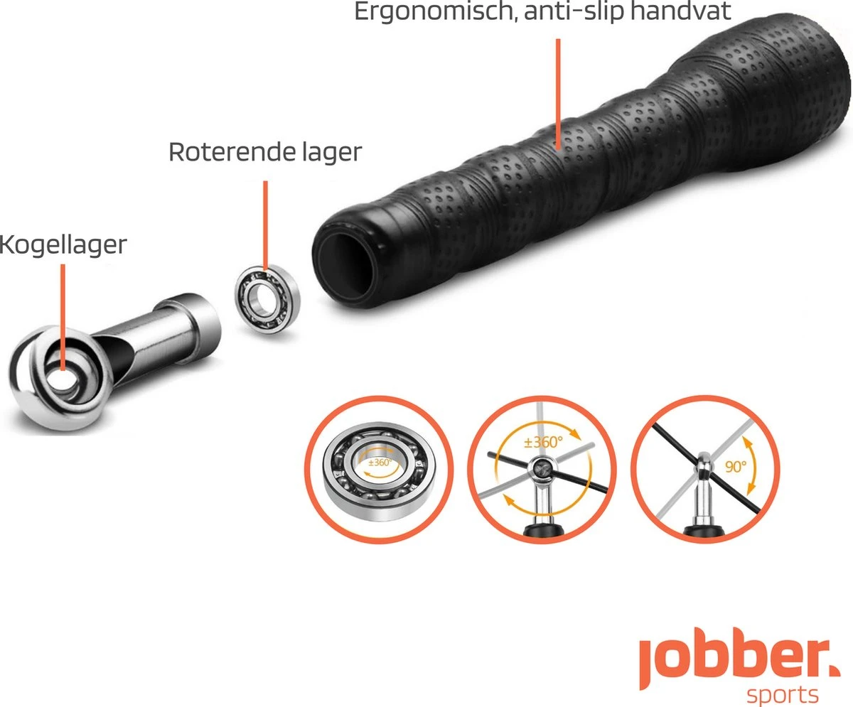 JOBBER - Springtouw - Verstelbaar - Speedrope - Volwassenen - 300cm 4 JOBBER - Springtouw - Verstelbaar - Speedrope - Volwassenen - 300cm - Afbeelding 2