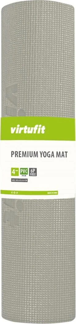 VirtuFit Premium Yoga Mat - Sportmat - Fitness Mat - Anti-slip - Dik (4 Mm) - Natural Grey -Fit Gear Verkoop 281x1200