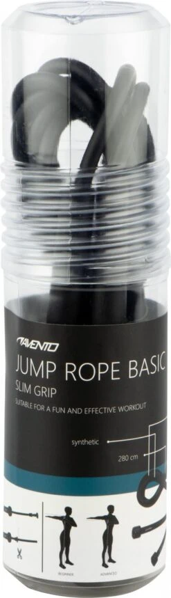 Avento Springtouw Basic - Slim Grip - Zwart -Fit Gear Verkoop 345x1200