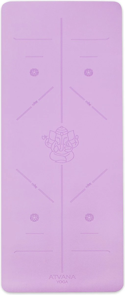 Atvana® Yoga Mat Positie Lijn - Ganesha - Fitness Mat - Sportmat - Anti Slip - Duurzaam - Extra Dik - Extra Breed - Paars - Ajna Purple 4 Atvana® Yoga Mat Positie Lijn - Ganesha - Fitness Mat - Sportmat - Anti Slip - Duurzaam - Extra Dik - Extra Breed - Paars - Ajna Purple - Afbeelding 2