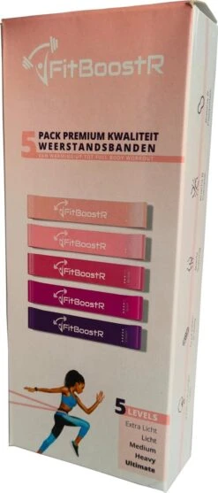 Resistance Band Weerstandsbanden Fitness Elastiek - Set Van 5 - Bootybands - Billen En Buikspieren Trainen - Roze En Paars -Fit Gear Verkoop 532x1200