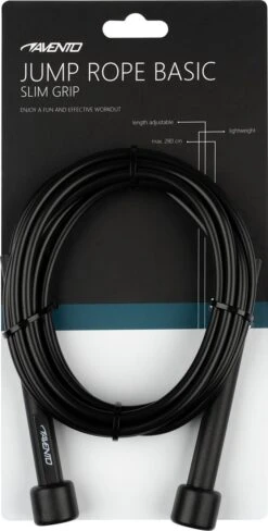 Avento Springtouw Basic - Slim Grip - Zwart -Fit Gear Verkoop 608x1200