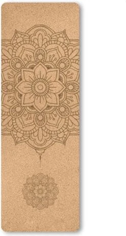 Merkloos TDR - Yoga Mat Met Tas- Natuurlijk Kurk En TPE - Vrij Van Schadelijke Stoffen, Hypoallergeen En 100% (biologisch) Afbreekbaar - Zeer Geschikt Voor Yin Yoga En Kundalini Yoga Met Draagtas En Draagband- 183x66x0,5 Cm - Mandala Bloem -Fit Gear Verkoop 642x1200