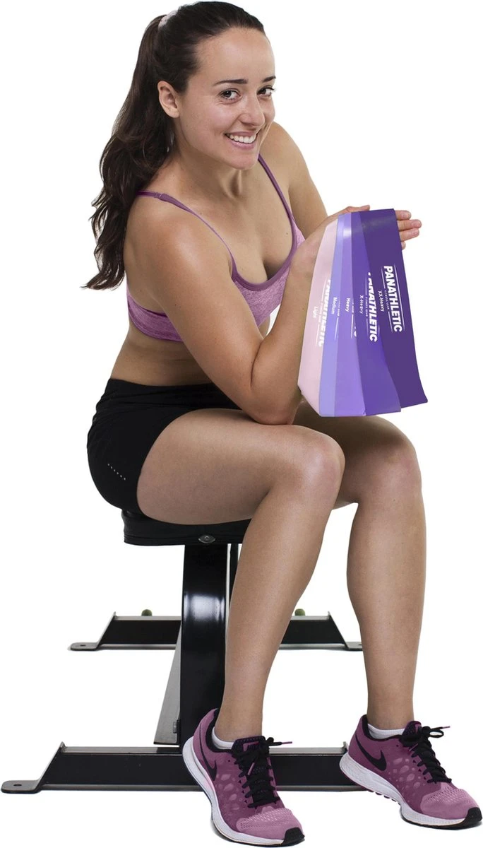 Panathletic Weerstandsbanden – Set Van 5 – Handleiding – Opbergzakje – EBook Met Extra Oefeningen – Paars 5 Panathletic Weerstandsbanden – Set Van 5 – Handleiding – Opbergzakje – EBook Met Extra Oefeningen – Paars - Afbeelding 3