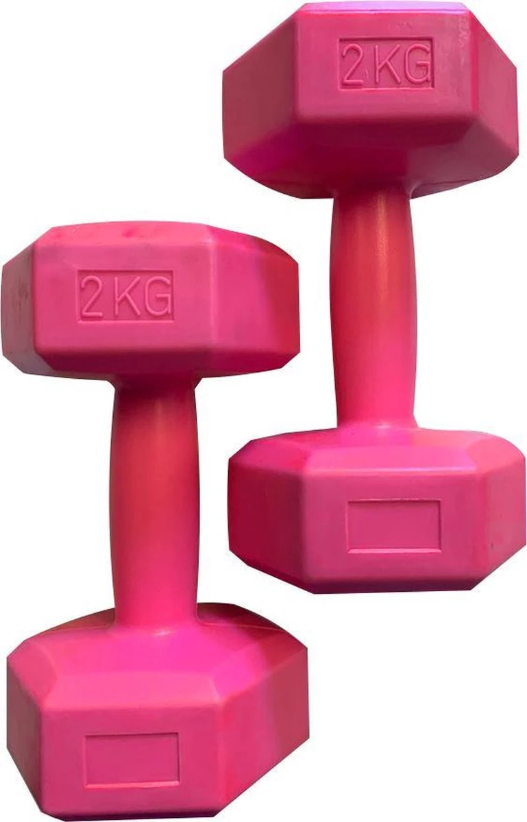 Merkloos Dumbbells - Set Van 2x 2kg - Roze 3 Merkloos Dumbbells - Set Van 2x 2kg - Roze