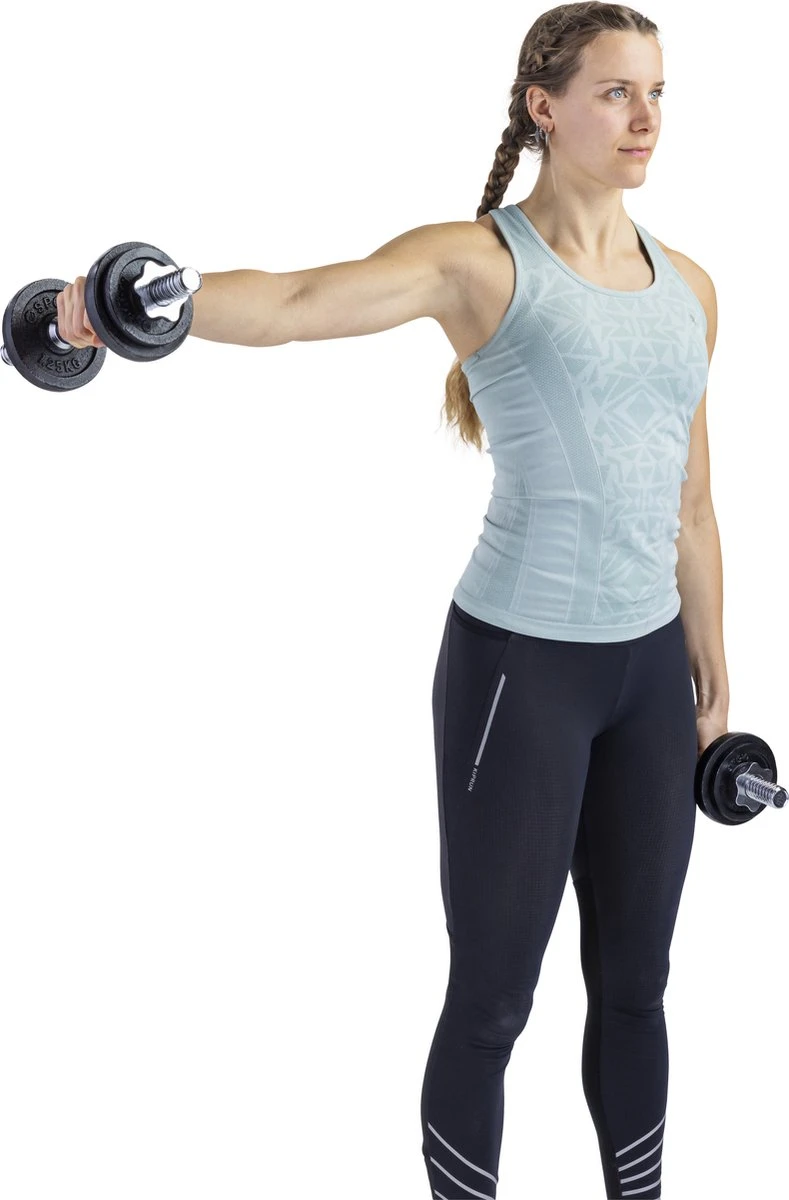 RS Sports Dumbellset - Halterset Met Gewichten - Totaal 20 Kg - 2 Stangen - Zwart 13 RS Sports Dumbellset - Halterset Met Gewichten - Totaal 20 Kg - 2 Stangen - Zwart - Afbeelding 11