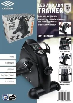 Umbro Stoelfiets - Met Computer - Hometrainer - Bureaufiets - Fietstrainer - Stoelfiets Met Handvaten - Zwart -Fit Gear Verkoop 848x1200