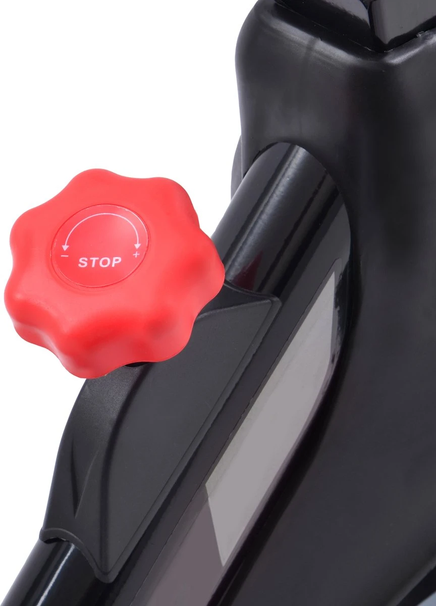 Indoor Cycling Fiets Met Magnetische Weerstand - Stationaire Cardiogym Hometrainer - 6 Kg Vliegwiel En Verstelbaar Comfortabel Zitje - Zwart En Rood 14 Indoor Cycling Fiets Met Magnetische Weerstand - Stationaire Cardiogym Hometrainer - 6 Kg Vliegwiel En Verstelbaar Comfortabel Zitje - Zwart En Rood - Afbeelding 12