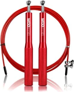 Professioneel Crossfit & Fitness Springtouw – Jump Rope – Speedrope – Verstelbaar – Rood