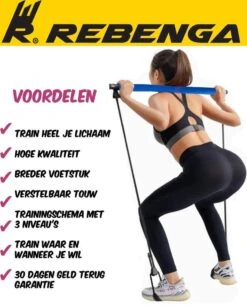 Rebenga Resistance Bar 2.0+ Trainingsschema - Multifunctioneel - Full Body Workout - Resistance Band Set - Weerstandsbanden - Fitness Elastiek Booty Band - Pilates - Pilates Bar - Booty Bar - Pilates Stick - Thuis Sporten + GYM ZAK -Fit Gear Verkoop 972x1200 1