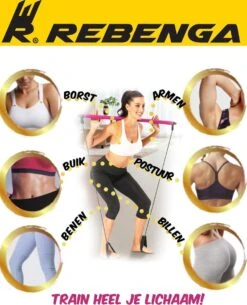 Rebenga Resistance Bar 2.0+ Trainingsschema - Multifunctioneel - Full Body Workout - Resistance Band Set - Weerstandsbanden - Fitness Elastiek Booty Band - Pilates - Pilates Bar - Booty Bar - Pilates Stick - Thuis Sporten + GYM ZAK -Fit Gear Verkoop 973x1200 2